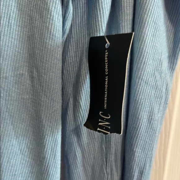 INC International Concepts Puffed Long Sleeve Ribbed Turtleneck Light Blue XL - Picture 3 of 4